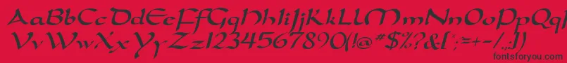 DortmunddbItalic Font – Black Fonts on Red Background