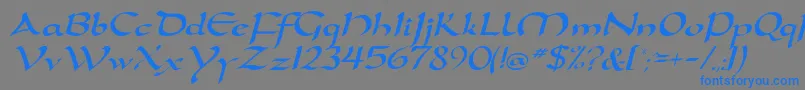 DortmunddbItalic Font – Blue Fonts on Gray Background