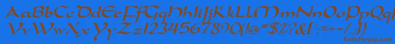 DortmunddbItalic Font – Brown Fonts on Blue Background