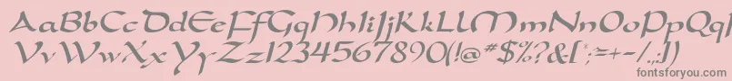 DortmunddbItalic Font – Gray Fonts on Pink Background