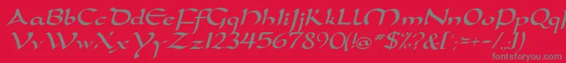 DortmunddbItalic Font – Gray Fonts on Red Background