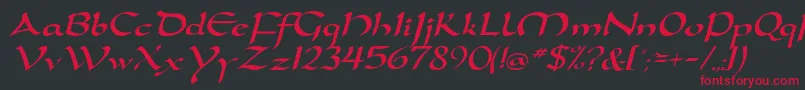 DortmunddbItalic Font – Red Fonts on Black Background