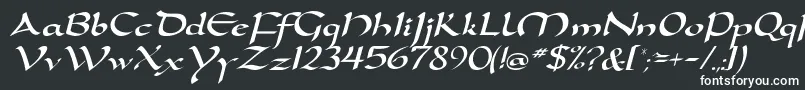 フォントDortmunddbItalic – 黒い背景に白い文字