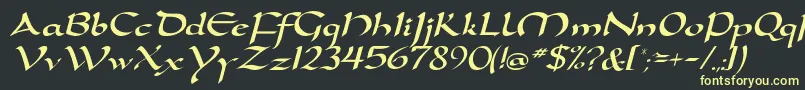 DortmunddbItalic Font – Yellow Fonts on Black Background