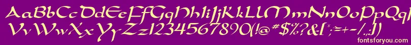 DortmunddbItalic Font – Yellow Fonts on Purple Background