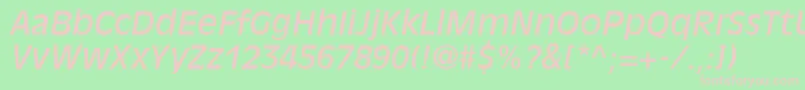 AntiqueOliveLtItalic Font – Pink Fonts on Green Background