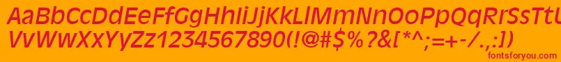 AntiqueOliveLtItalic Font – Red Fonts on Orange Background