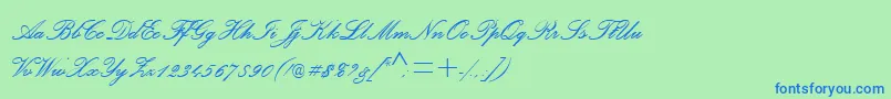 フォントPalaceScriptMtSemiBold – 青い文字は緑の背景です。