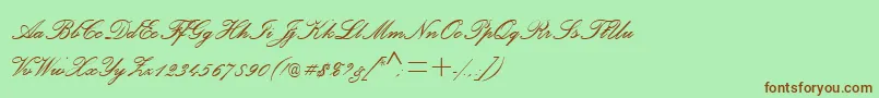 フォントPalaceScriptMtSemiBold – 緑の背景に茶色のフォント