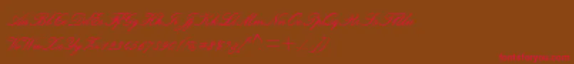 PalaceScriptMtSemiBold-Schriftart – Rote Schriften auf braunem Hintergrund