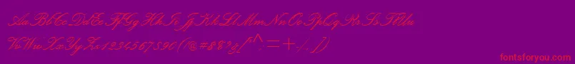 PalaceScriptMtSemiBold-Schriftart – Rote Schriften auf violettem Hintergrund