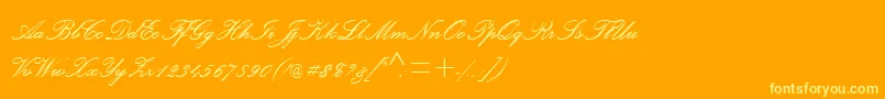 PalaceScriptMtSemiBold-Schriftart – Gelbe Schriften auf orangefarbenem Hintergrund