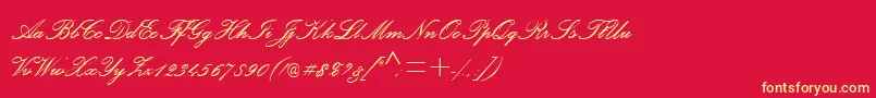 フォントPalaceScriptMtSemiBold – 黄色の文字、赤い背景