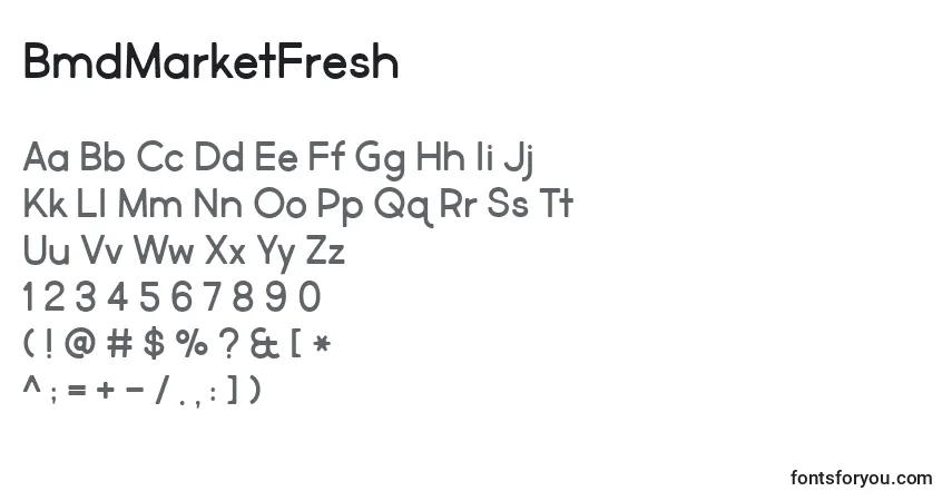 Fuente BmdMarketFresh - alfabeto, números, caracteres especiales