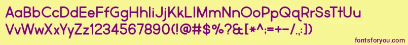 BmdMarketFresh Font – Purple Fonts on Yellow Background