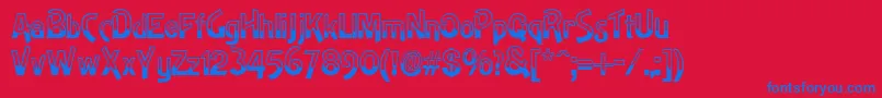 GeDipped Font – Blue Fonts on Red Background