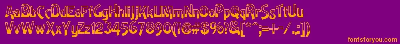 Fonte GeDipped – fontes laranjas em um fundo violeta