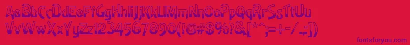 Fonte GeDipped – fontes roxas em um fundo vermelho