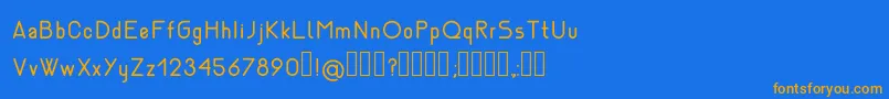 NemesiaRegular-Schriftart – Orangefarbene Schriften auf blauem Hintergrund