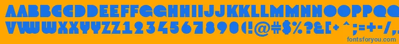 AGroto Font – Blue Fonts on Orange Background