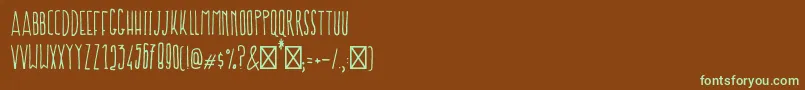 Шрифт ProkopisRegular – зелёные шрифты на коричневом фоне
