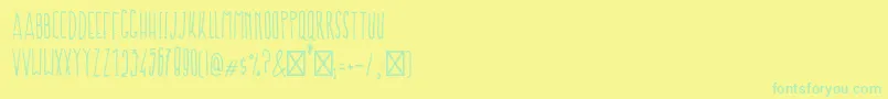 Fonte ProkopisRegular – fontes verdes em um fundo amarelo