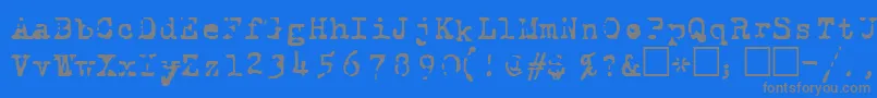 フォントRoyalp – 青い背景に灰色の文字