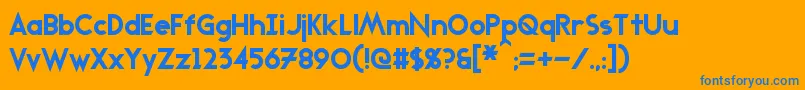 Transmetals Font – Blue Fonts on Orange Background