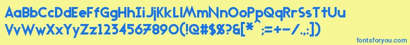 Transmetals Font – Blue Fonts on Yellow Background