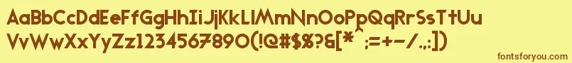 Transmetals Font – Brown Fonts on Yellow Background