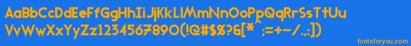 Transmetals Font – Orange Fonts on Blue Background