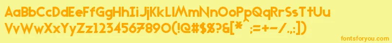 Transmetals Font – Orange Fonts on Yellow Background