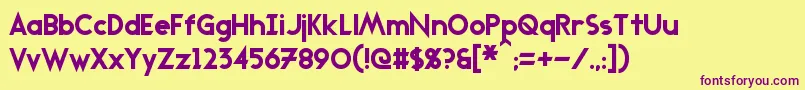 Transmetals Font – Purple Fonts on Yellow Background