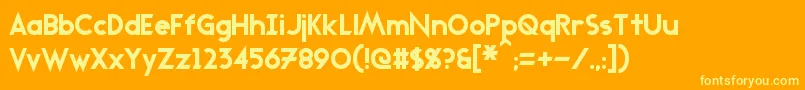 Transmetals Font – Yellow Fonts on Orange Background