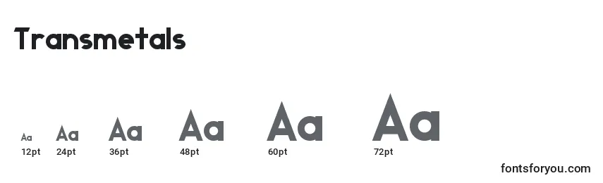 Transmetals Font Sizes