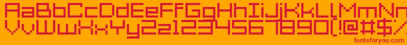 Acme7Wide Font – Red Fonts on Orange Background