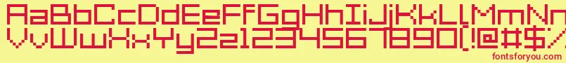 Acme7Wide Font – Red Fonts on Yellow Background