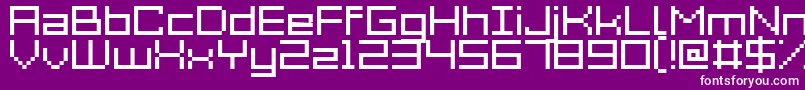 Acme7Wide Font – White Fonts on Purple Background