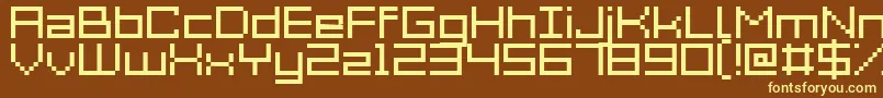 Acme7Wide Font – Yellow Fonts on Brown Background