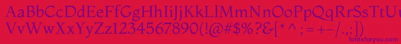 MontagaRegular-Schriftart – Violette Schriften auf rotem Hintergrund