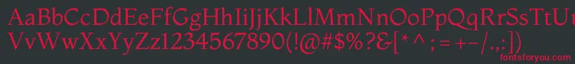 MontagaRegular Font – Red Fonts on Black Background