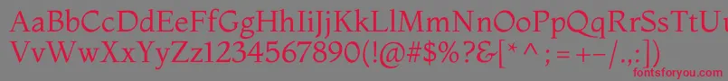 MontagaRegular Font – Red Fonts on Gray Background
