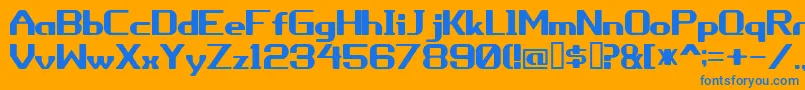 Porhythm Font – Blue Fonts on Orange Background
