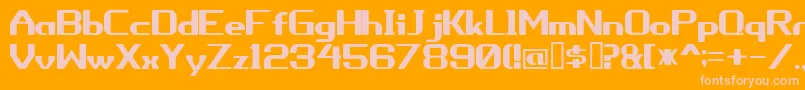 Porhythm-Schriftart – Rosa Schriften auf orangefarbenem Hintergrund