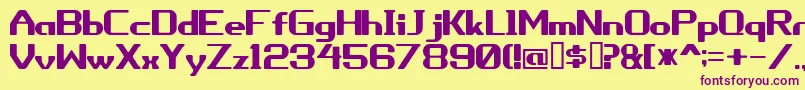 Porhythm Font – Purple Fonts on Yellow Background