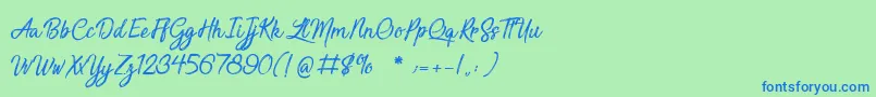 SensationsAndQualities Font – Blue Fonts on Green Background