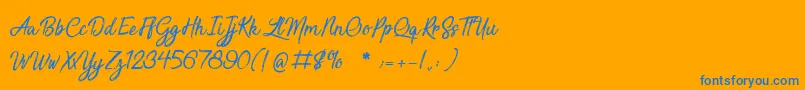 フォントSensationsAndQualities – オレンジの背景に青い文字