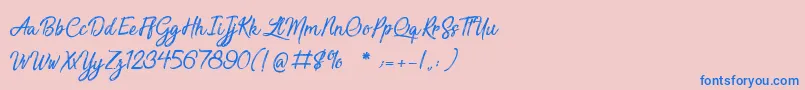 SensationsAndQualities Font – Blue Fonts on Pink Background