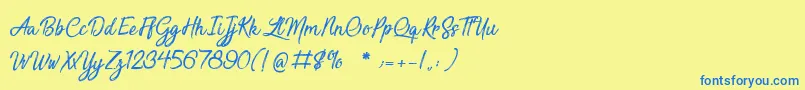 SensationsAndQualities Font – Blue Fonts on Yellow Background