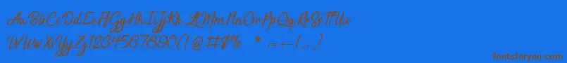 SensationsAndQualities Font – Brown Fonts on Blue Background